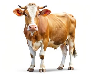 Isolated Cow on White Background - Perfect for Agricultural and Farm Themes