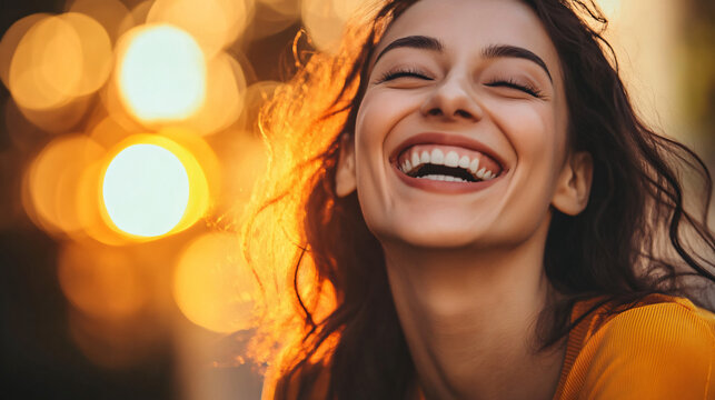 A visual of a person receiving a heartfelt compliment and reacting with joy and gratitude.