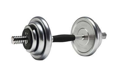 Fototapeta premium Gym dumbbells in silver PNG.