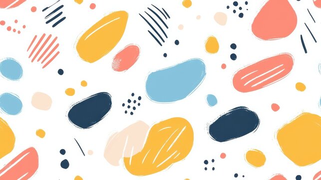 Embrace spring vibes with this chic textile design, showcasing playful shapes and radiant colors that uplift any space.