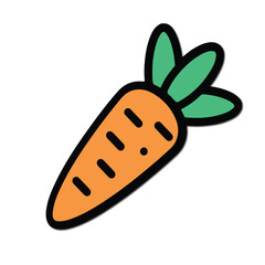 carrot icon vector flat illustration