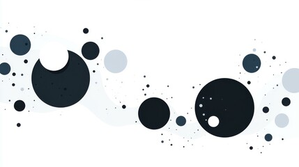 A chic blend of minimalist style and cartoon flair, featuring textures and patterns in sleek monochrome hues.