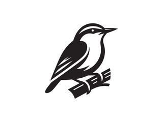 Nuthatch bird. Logo, emblem, icon