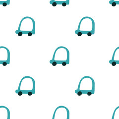 Naklejka premium Seamless pattern. Little cars. Hand drawn illustration on white background.