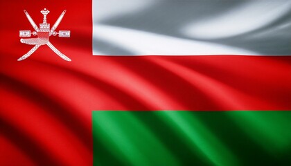オマーンの国旗(waving national flag of Oman.)
