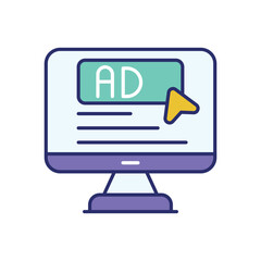 Banner Ad vector icon stock illustration