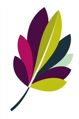 Obraz premium Abstract Leaf in Vibrant Colors