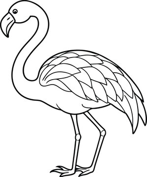 recommend clip art: flamingo line art vector illustration silhouette, Print
