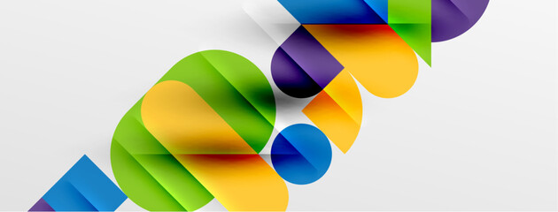 Round shapes, circles and lines minimal geometric background. Vector Illustration For Wallpaper, Banner, Background, Card, Book Illustration, landing page