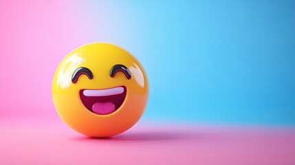 3D Emoji on a Colorful Background