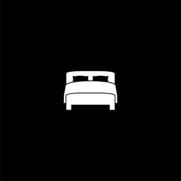 recommend clip art: Double bed icon isolated on dark background