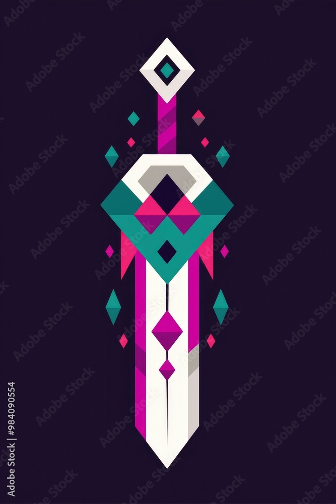 Canvas Prints Abstract Geometric Sword Illustration