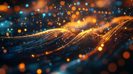 Obraz premium Abstract background of speed motion on the road, digital fractal art. Abstract speed motion background, light lines, futuristic technology,