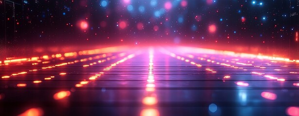 Fototapeta premium Vibrant Neon Lights in a Digital Environment