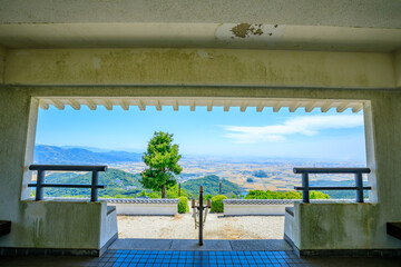 初夏の肥前犬山城展望台から見た景色　佐賀県白石町　The view from Hizen Inuyama Castle observation deck in early summer. Saga Pref, Shiraishi town.