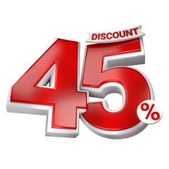 3d sales red and white discount price tag for composition 15 percent, amazing for product promotion