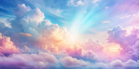 Background of colorful pastel clouds reflecting in the sky © Sayfar