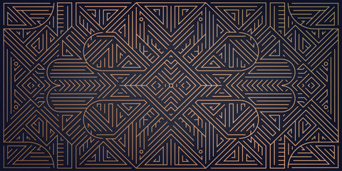 Vector art deco ornament, gatsby geometric design, luxury gold texture, nouveau premium vintage template © marylia17