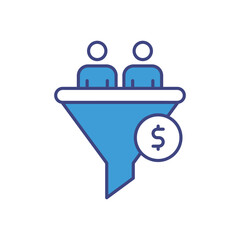 Sales Funnel vector icon stock illustration