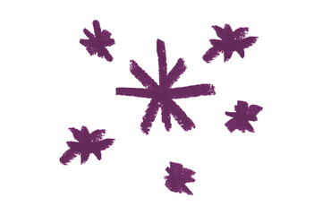 Draw a dark purple pencil line separately on a transparent background.