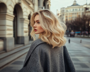 Fototapeta premium portrait of a beautiful women on the street