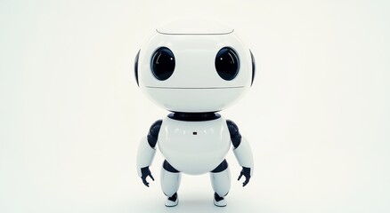Fototapeta premium a white robot on a solid background