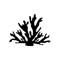 Coral icon vector. Coral reef illustration sign. Algae symbol. Marine life logo.
