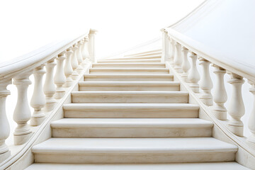 3d model of white steps architecture staircase isolated on white background