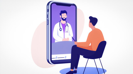 A person engages in a virtual consultation with a doctor through a smartphone, holding the device in their hands, reflecting the rise of modern telemedicine in healthcare.