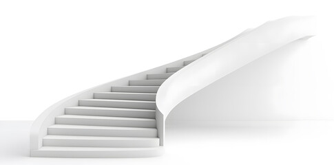 3d model of white steps architecture staircase isolated on white background