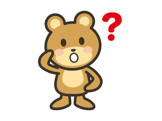 Obraz premium 疑問に思うかわいいくまさんのイラスト