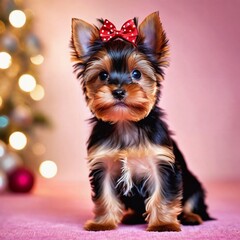 Naklejka premium yor7kshire terrier puppy-00