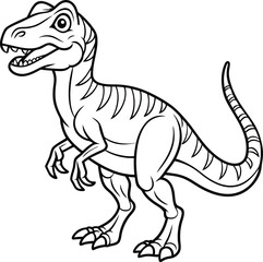 Fototapeta premium dinosaur line art vector illustration silhouette, Print