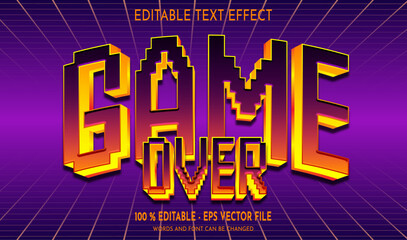 game over editable text effect