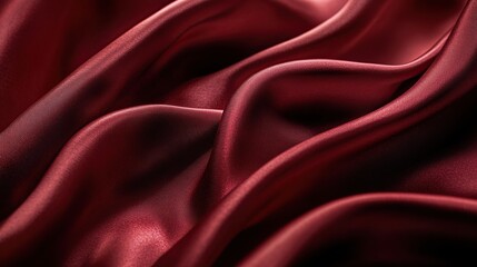Obraz premium A close-up of luxurious red silk fabric showcasing its smooth texture and drape.