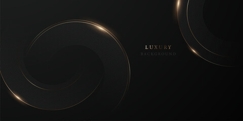 Abstract modern design black background with luxury golden elements vector illustration.