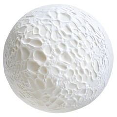 Craft an artistic depiction of a mozzarella ball, showcasing its creamy texture and intricate details against a stark white backdrop using advanced digital techniques