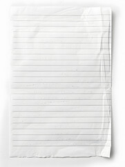 Notebook Lined Paper Background with horizontal lines neatly spaced across a clean white sheet	
