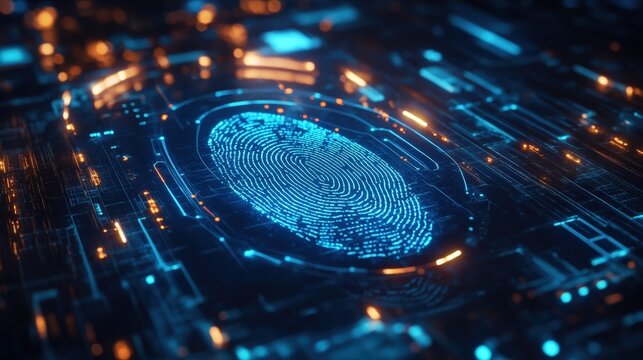 Cutting-edge biometric authentication measures implementing fingerprint recognition for secure access to online services banner