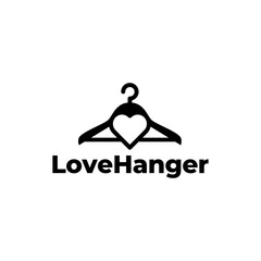 Love Laundry or love hanger Logo Design Template