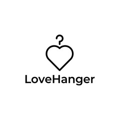 Love Laundry or love hanger Logo Design Template