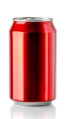 Red soda can  mock up isolated on white background	