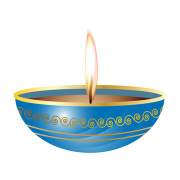 recommend clip art: Vector illustration of beautiful diya on transparent background