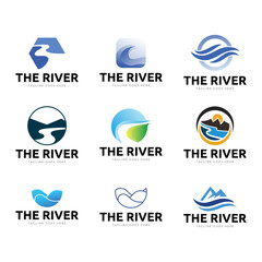 Set of River, Water set template vector logo