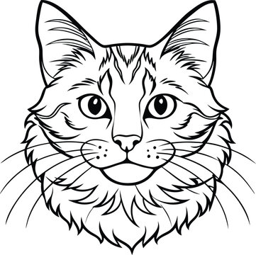 recommend clip art: cat line art vector illustration silhouette, Print