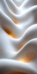 Obraz premium Abstract white textured surface with a subtle golden glow, creating a mesmerizing pattern.