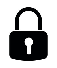 Lock icon. Security symbol for your website, logo, app, UI design. Silhouette of padlock
