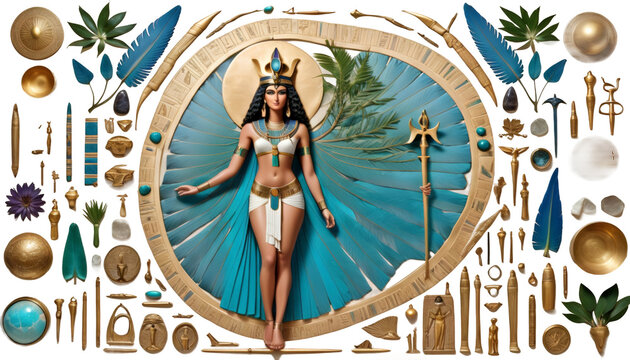  mother nuveau mother goddess ideal isis egyptian style wife art magic nature goddess isis egypt egyptian ancient old character pantheon heritage poster fictional deity ai generated illustration