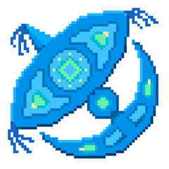 Fototapeta premium Pixel Wau Bulan Kite