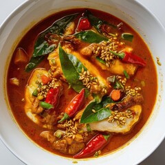 Beautiful Chicken curry on bowl